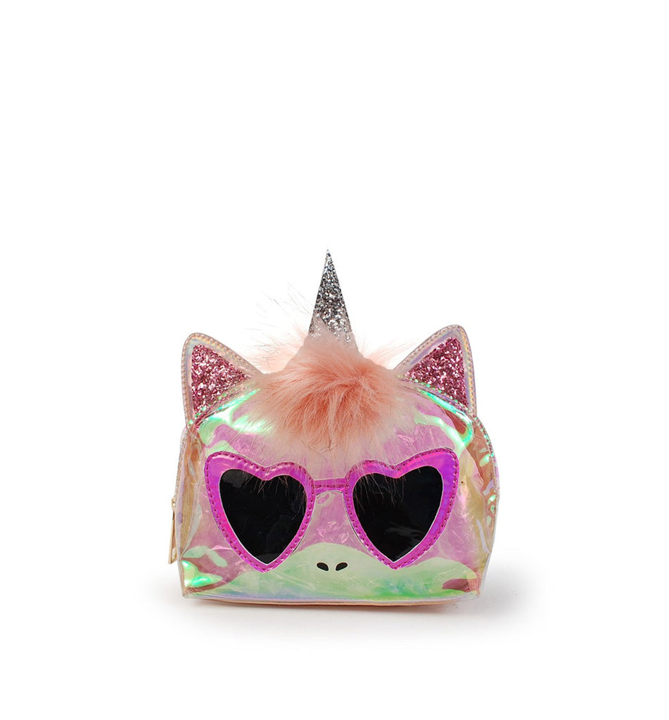 CLEAR COOL UNICORN CRITTER COSMETIC CASE