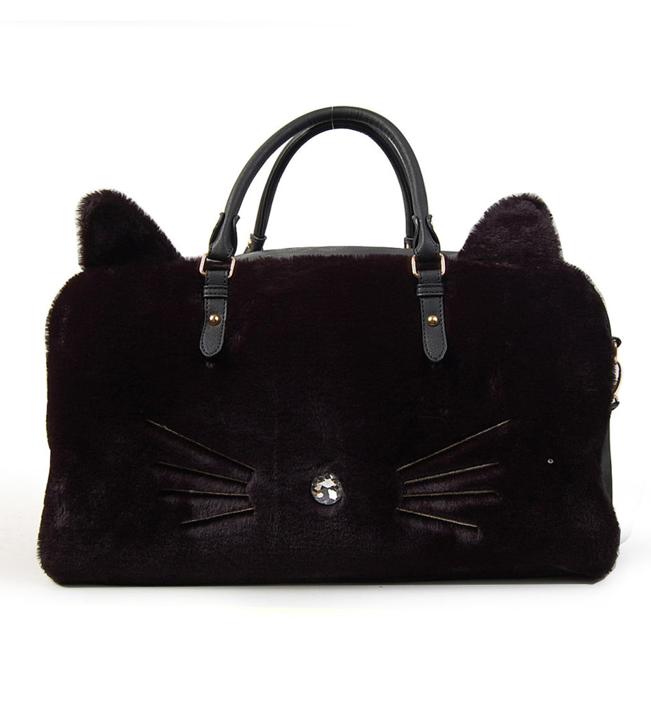 OMG ACCESSORIES KITTY KAT FAUX FUR WEEKENDER- BDUF45