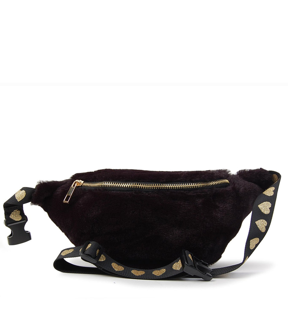 OMG ACCESSORIES FAUX FUR LOVE FANNY PACK- BFPK26
