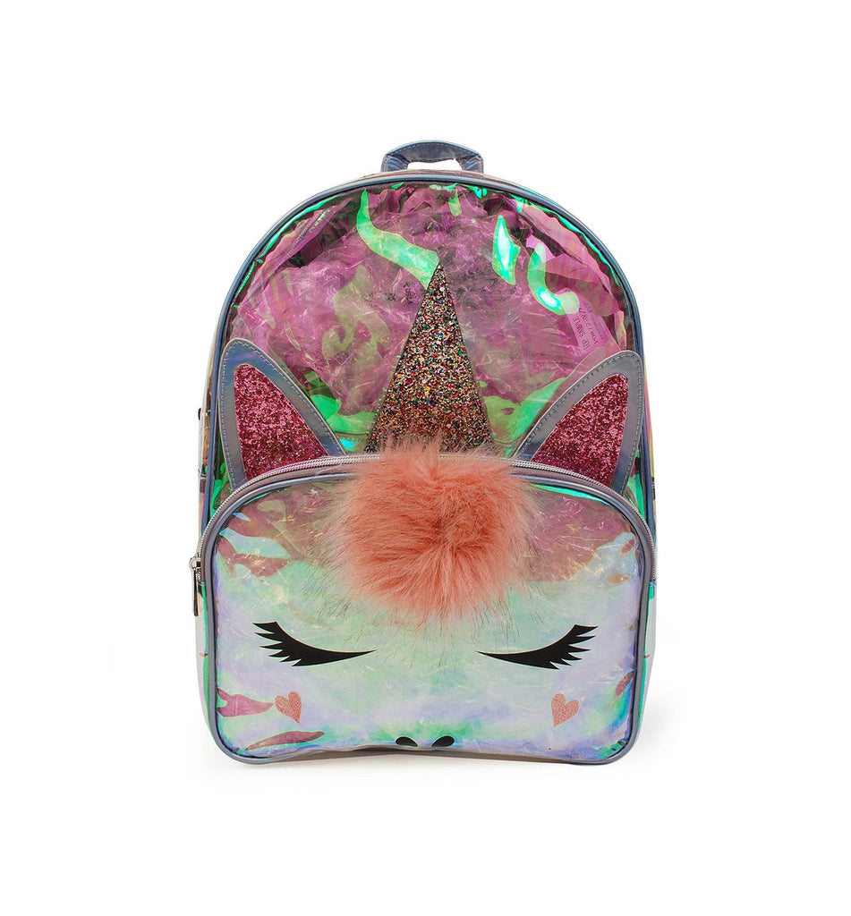 Full Size Iridescent Clear Rocker Gwen Backpack