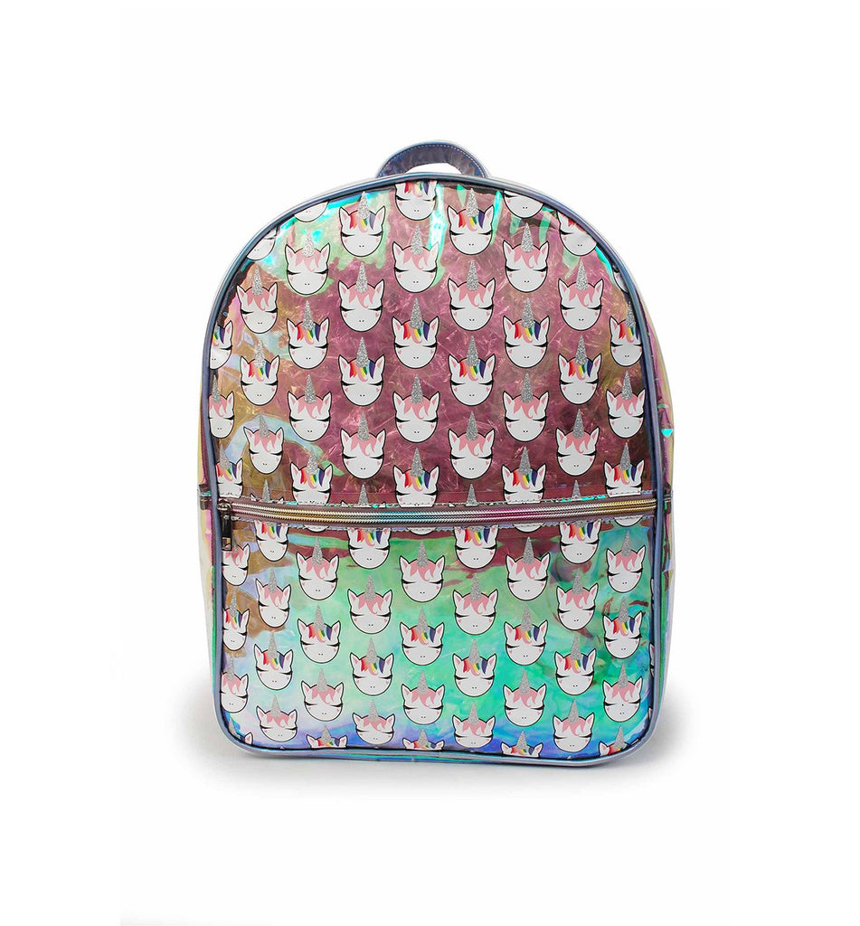 Full Size Iridescent Clear Unicorn Craze Backpack