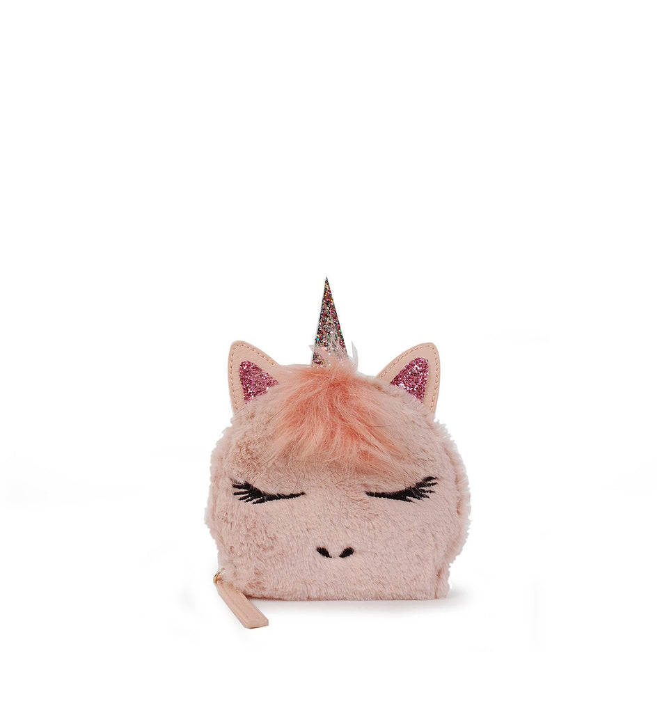 OMG ACCESSORIES FUR UNICORN "GWEN" COIN PURSE- CNP15 Blush