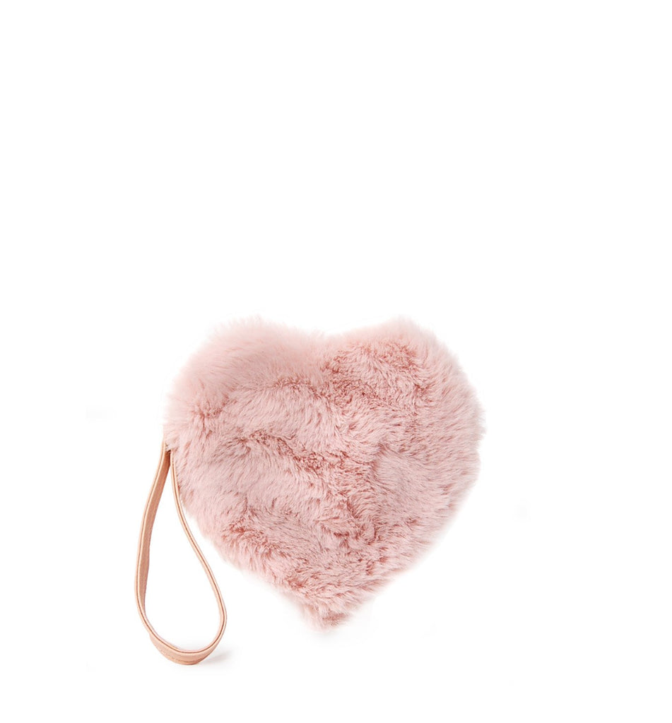 OMG ACCESSORIES FAUX FUR  HEART WRISTLET- FUZ10