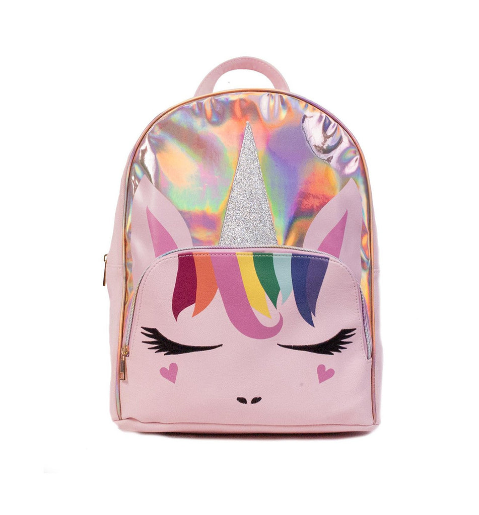 OMG Accessories Rainbow Gwen Hologram Backpack- SBG24 - Pink