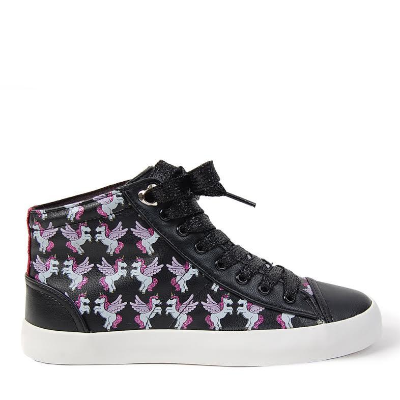 WINGED UNICORN PATTERN MID TOP SNEAKER